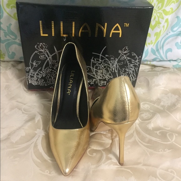Liliana Gold Heels - Picture 2 of 4
